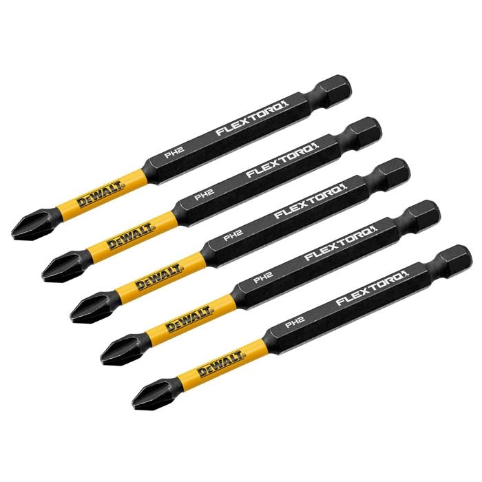 DeWalt MAX FIT Embouts de Vissage PH2 x 5" (12.7cm) - Pack de 5 | Phillips #2 Impact Ready